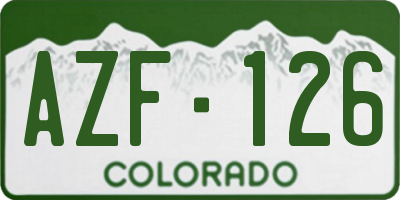 CO license plate AZF126