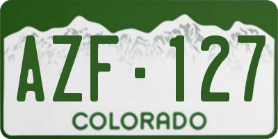 CO license plate AZF127