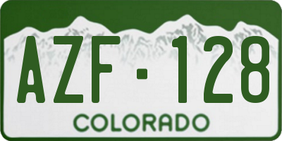 CO license plate AZF128