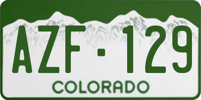 CO license plate AZF129