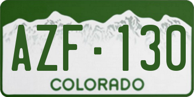 CO license plate AZF130