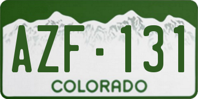 CO license plate AZF131