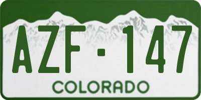 CO license plate AZF147