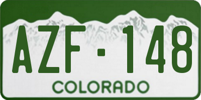 CO license plate AZF148