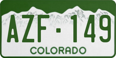 CO license plate AZF149
