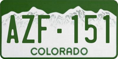 CO license plate AZF151