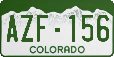 CO license plate AZF156