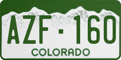 CO license plate AZF160