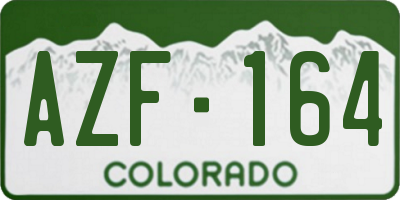 CO license plate AZF164