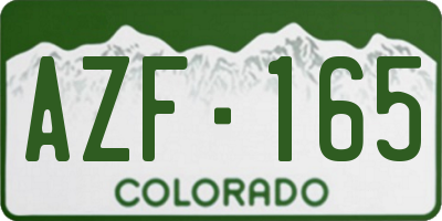 CO license plate AZF165