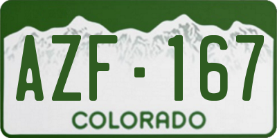 CO license plate AZF167