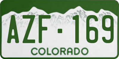 CO license plate AZF169