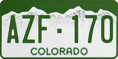 CO license plate AZF170