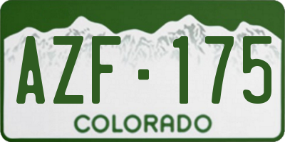 CO license plate AZF175