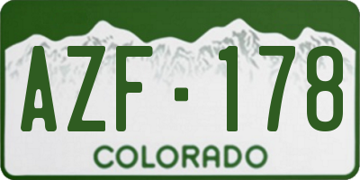 CO license plate AZF178