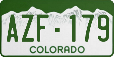 CO license plate AZF179