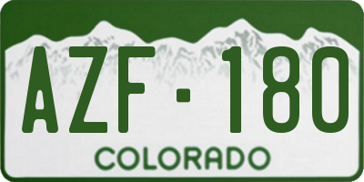 CO license plate AZF180