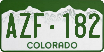 CO license plate AZF182