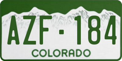 CO license plate AZF184