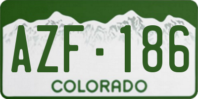 CO license plate AZF186