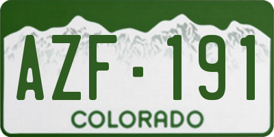 CO license plate AZF191