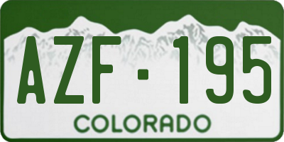 CO license plate AZF195