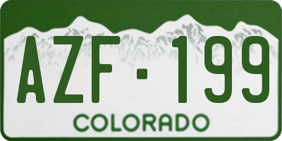 CO license plate AZF199