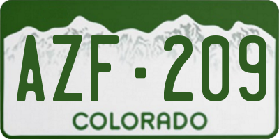 CO license plate AZF209