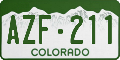 CO license plate AZF211