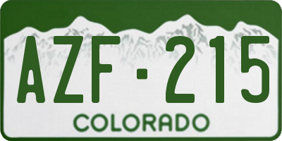CO license plate AZF215