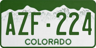 CO license plate AZF224