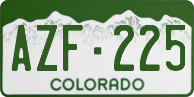 CO license plate AZF225