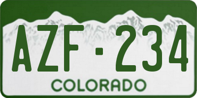 CO license plate AZF234