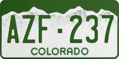 CO license plate AZF237