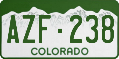 CO license plate AZF238