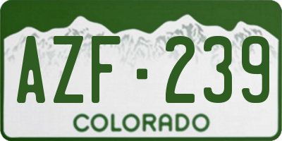 CO license plate AZF239