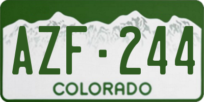 CO license plate AZF244