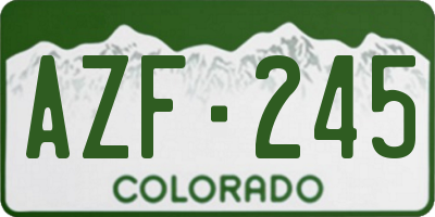 CO license plate AZF245