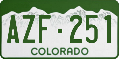 CO license plate AZF251