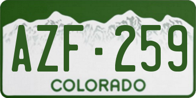 CO license plate AZF259