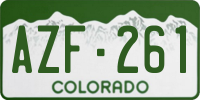 CO license plate AZF261