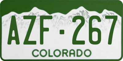 CO license plate AZF267