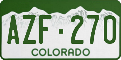 CO license plate AZF270