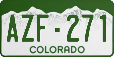 CO license plate AZF271