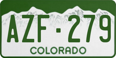 CO license plate AZF279