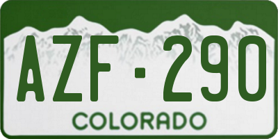 CO license plate AZF290