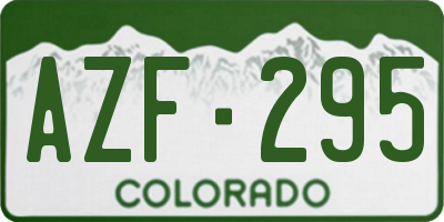CO license plate AZF295