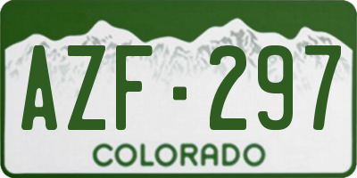 CO license plate AZF297