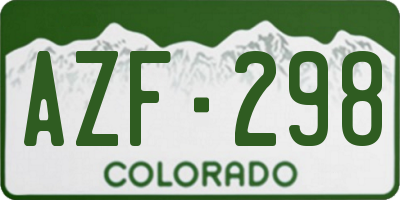 CO license plate AZF298