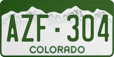 CO license plate AZF304